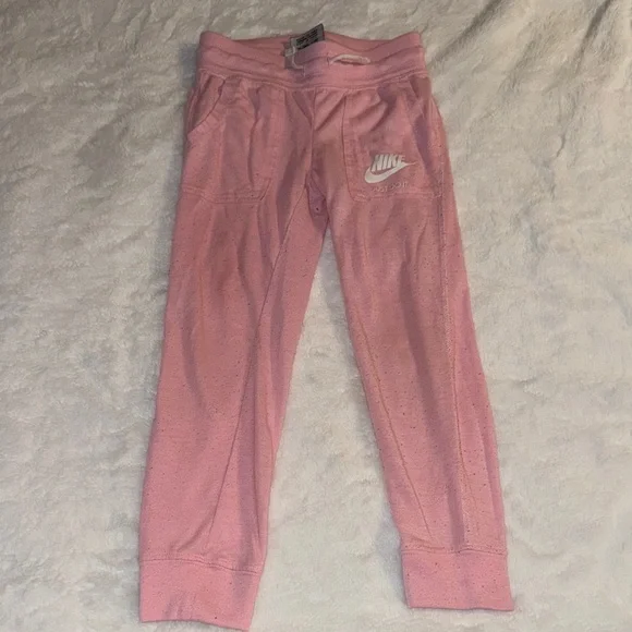 Nike 5 Kids Light Pink Sweatpants with White Logo - Picture 1 of 6